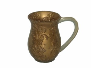 Wash Cup Gold Flower Design