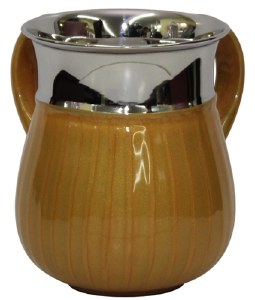 Washing Cup Stainless Steel with Gold Enamel 5.5"