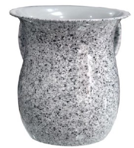 Wash Cup Stainless Steel White Marble Design