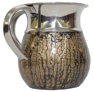 Washing Cup Stainless Steel with Black and Gold Finish Design 5.5"