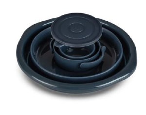 Collapsible Washing Bowl and Cup with Cover Set Black