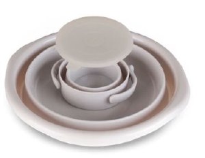 Collapsible Washing Bowl and Cup with Cover Set White
