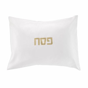 Faux Leather Pillow Case Classic Style Gold on White