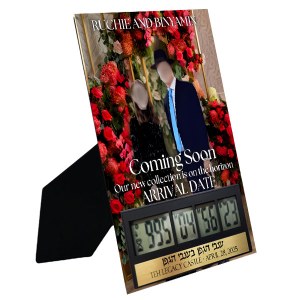 Personalized Tabletop Wedding Engagement Countdown Clock Arrival Announcement Design 5" x 7"