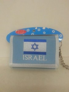 Wallet With Israeli Flag Velcro Light Blue