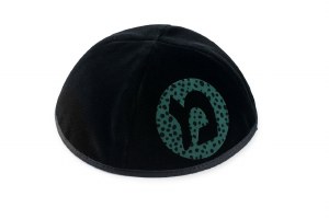 Stones of Class Custom Letter Velvet Kippah Spotted Circle Green Color