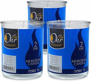 Ohr Candles 2 Day Yahrzeit Candle in Glass Cup 3 Pack