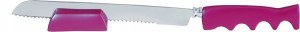 Yair Emanuel Judaica Anodized Aluminum Serrated Knife and Stand Red