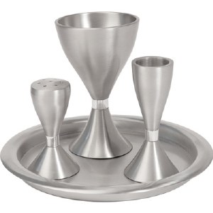 Yair Emanuel Anodized Aluminum Havdallah 4 Piece Set Silver