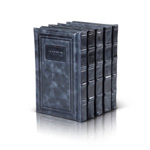 Bais Tefillah Machzorim 5 Volume Set Hebrew Antique Leather Blue Ashkenaz
