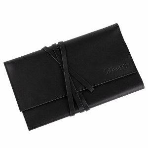 Faux Leather Jewelry Roll Black