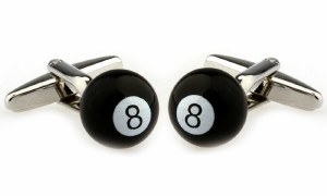 #8 Black Ball Cufflinks