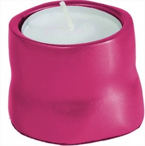 Yair Emanuel Anodized Aluminum Tea Light Single Candle Holder Red