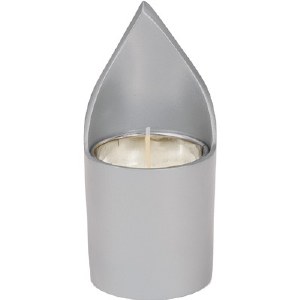 Yair Emanuel Anodized Aluminum Memorial Candle Holder - Silver