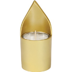 Yair Emanuel Anodized Aluminum Memorial Candle Holder - Gold