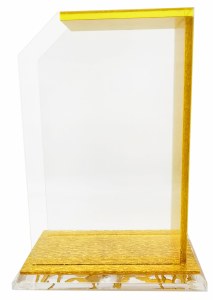 Lucite Bencher Holder Gold Base