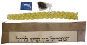 Havdalah Set with Faux Leather Pouch - Assorted Colors