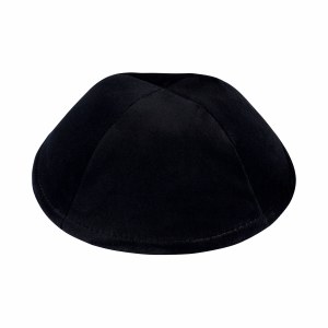 Cool Kippah Black Velvet 4 Part No Rim Size 19cm