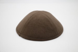 Cool Kippah Walnut Brown Linen 4 Part 18cm