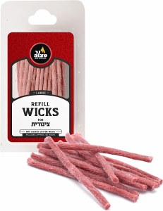 Cotton Refill Wicks for Large Tzinores Holders 50 Pack Stand Up Replacement Wicks for Oil Cup Candle Lighting