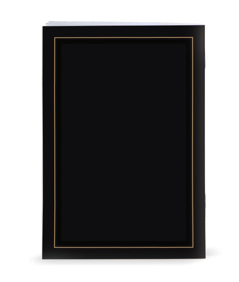 Personalized Black Paper Picture Frames w/Gold Border