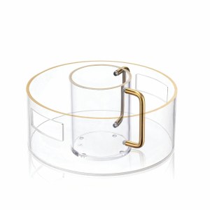Lucite Washing Cup and Bowl Set Classic Design Gold