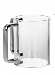 Lucite Wash Cup Round Cup Silver Handles