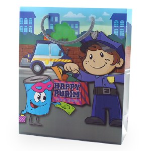 Purim Gift Bag Child Police Office Character Design