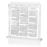 Birchas Hamazon Lucite Cards Clear Set of 8 in Clear Lucite Marble Holder Ashkenaz