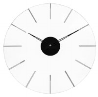 MetaLucite Round Line Clock Silver 16"