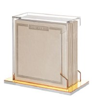 Lucite Bencher Holder Includes Set Of 8 Faux Square Gold Benchers Gold Accent Ashkenaz 5"