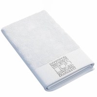 Plush Hand Towel Pesach Motif Embroidery White Silver 12" x 20"