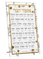 Lucite Tabletop Asher Yatzar Artscroll Interlinear Golden Branches Design 5" x 8"