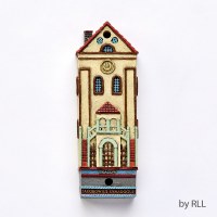 Polyresin Mezuzah Jacobowics Synagogue Design 7.5cm