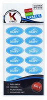 Kosher Label Stickers Dairy Blue