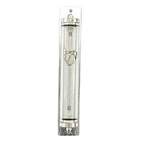 Mezuzah Transparent Silver 12cm