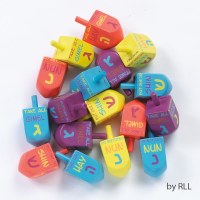 Colorful Painted Wood Dreidels - 1 Dreidel per order