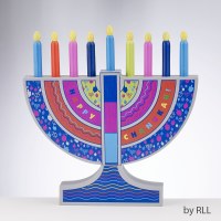 Additional picture of My Play Wood Menorah Child Play Set With Removable Wood Candles