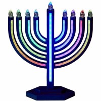 Electric LED Menorah ColorWave Design Multi-function Color Changing Branches and Bulbs