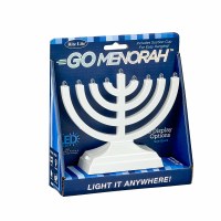 Plastic GoMenorah LED Battery Or USB Operated Pearl White