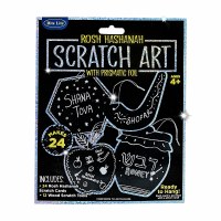 Additional picture of Prismatic Foil Scratch Art Rosh Hashanah Theme Activity Set