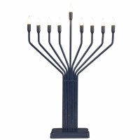 Electric LED Menorah Knesset Style Large Size Navy 24"