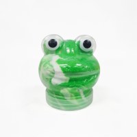 Frog Shaped Container Passover Slime Green White 3"