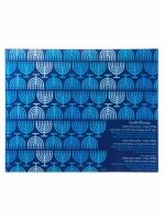 Additional picture of Tempered Glass Menorah Drip Tray Many Menorahs Design Extra Large Size Blue 15" x 12"