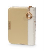 Siddur Eis Ratzon with Tehillim Faux Leather Zippered 2 Tone Design Gold Charm Ashkenaz Cream