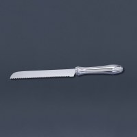 Bellagio Challah Knife Serrated Blade 925 Silver Plated By Hazorfim