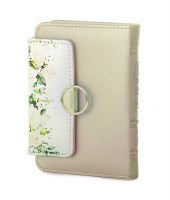 Tehillim Eis Ratzon Faux Leather Magnetic Closure Floral Design Cream