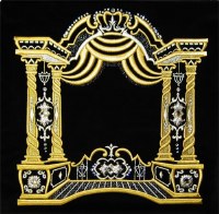 Tefillin Bag Velvet Gold Embroidered Canopy Design Black