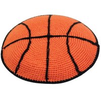 Orange Basketball Knitted Kippah Serugah 11cm - A18