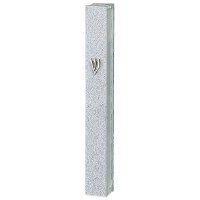 Glass Mezuzah Case Silver Glitter Design 15cm